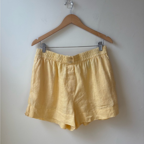 NWT Zara Yellow Linen Shirt and Shorts Set - Picture 15 of 16
